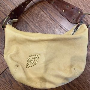 Rare vintage Betsy Johnson leather hobo bag